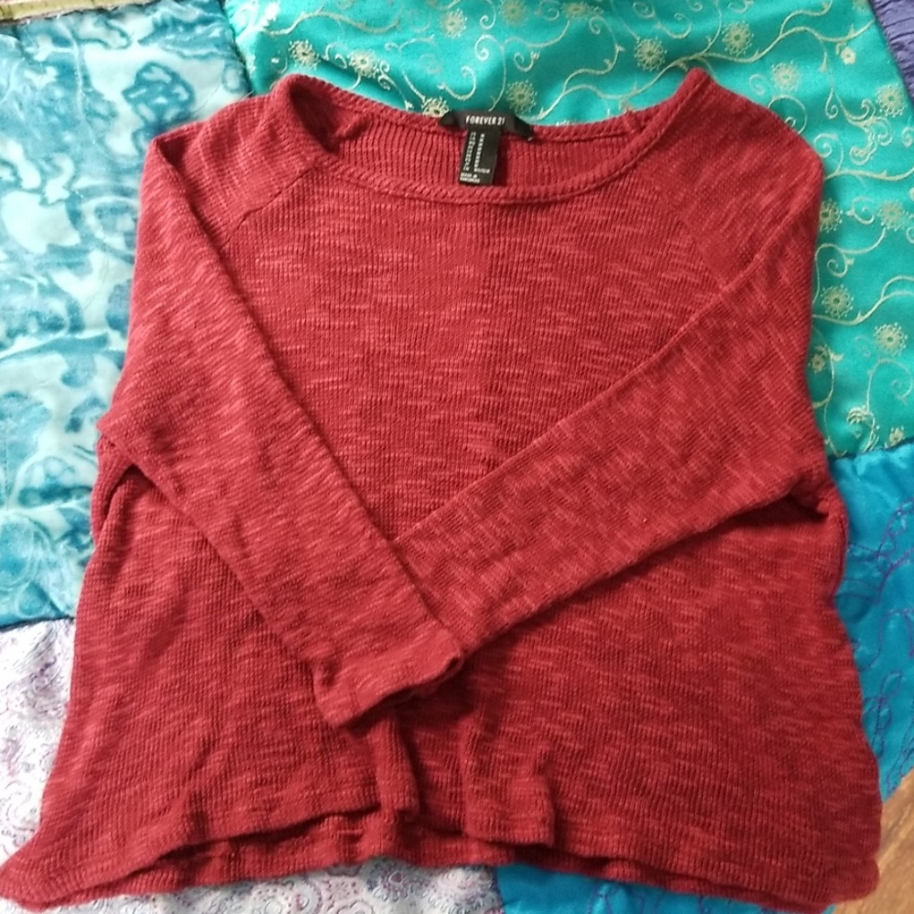 Red Light sweater cropped
